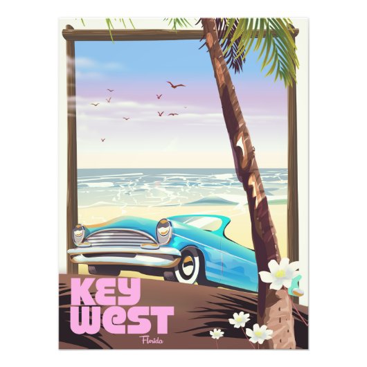 Key West Florida vintage reisposter Foto Afdruk (Voorkant)
