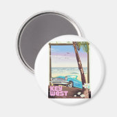 Key West Florida vintage reisposter Magneet (Voorkant / Achterkant)