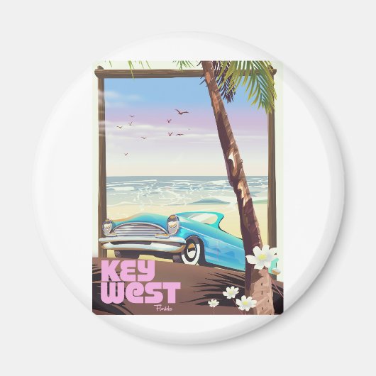 Key West Florida vintage reisposter Magneet (Voorkant)