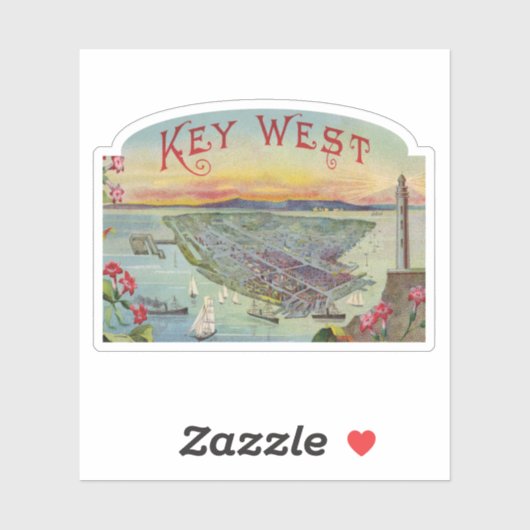 Key West Florida Vintage Sticker (Vel)