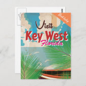 Key West, Florida Vintage Travel Poster Briefkaart (Voorkant / Achterkant)