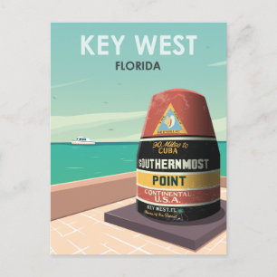 Key West Florida Vintage Travel Save the Date Post Briefkaart