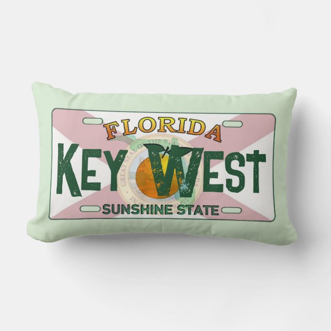 Key West Florida vlag licentie bord kussen (Voorkant)