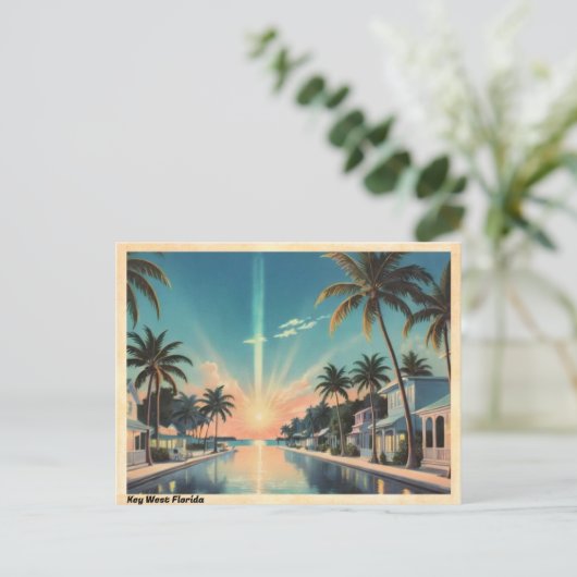 Key West Florida Waterfront Sunset  Briefkaart (Staand voorkant)