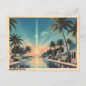 Key West Florida Waterfront Sunset  Briefkaart (Voorkant)