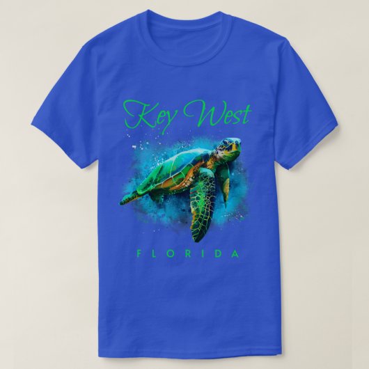 Key West Florida Waterverf Zee Turtle T-shirt (Design voorkant)