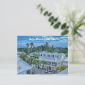 Key West Florida Witte Huizen Architectuur Scene Briefkaart (Staand voorkant)