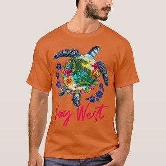 Key West Florida Zee Turtle Hibiscus Summer Vacat T-shirt