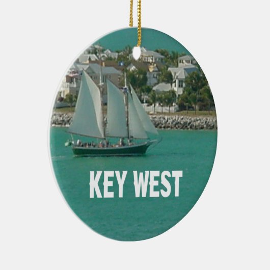 Key West Florida zeilboot Keramisch Ornament (Rechts)