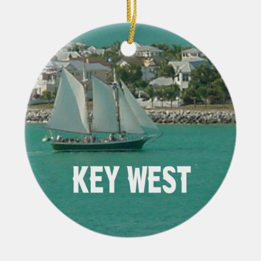 Key West Florida zeilboot Keramisch Ornament (Voorkant)