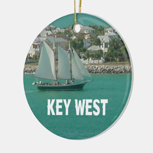 Key West Florida zeilboot Keramisch Ornament (Links)