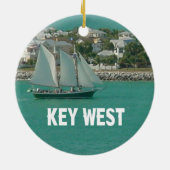 Key West Florida zeilboot Keramisch Ornament (Achterkant)