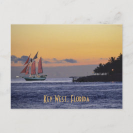 Key West Florida Zeilboot Na Zonsondergang Briefkaart