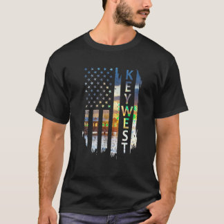 Key West Florida Zomer Zonsondergang Amerikaanse v T-shirt