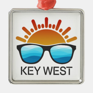 Key West Florida Zonnebril Metalen Ornament