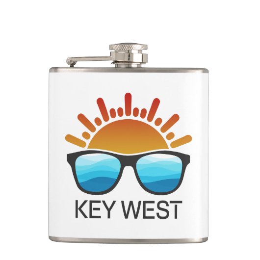 Key West Florida Zonnebrillen Heupfles (Voorkant)