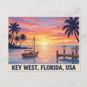Key West Florida Zonsondergang Reisansichtkaart Briefkaart