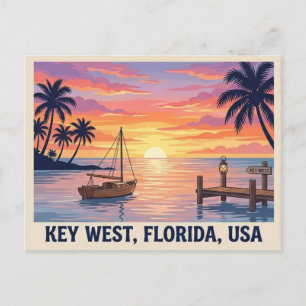 Key West Florida Zonsondergang Reisansichtkaart Briefkaart