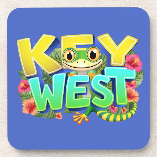 Key West Gecko Florida Bier Onderzetter (Voorkant)