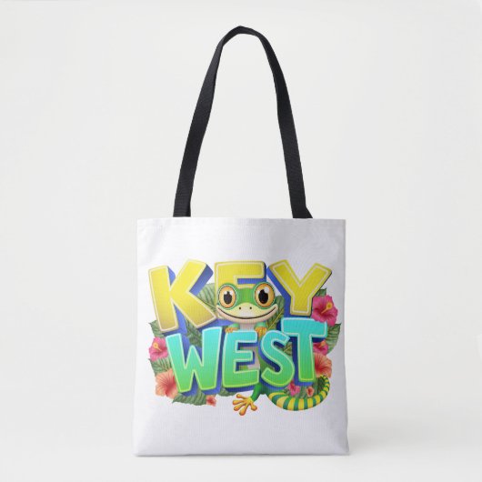 Key West Gecko Florida Tote Bag (Voorkant)