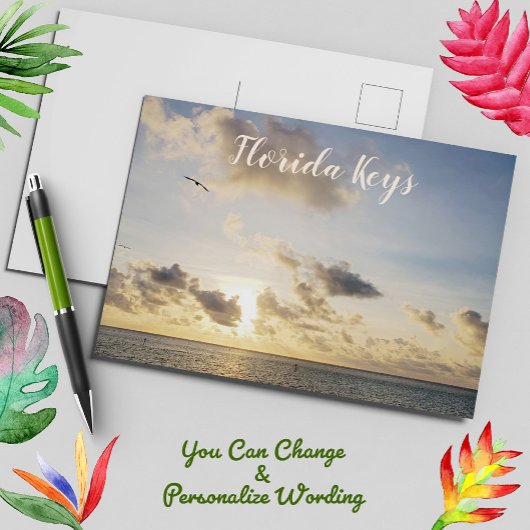 Key West Golden Sunset met vogelvlucht Briefkaart