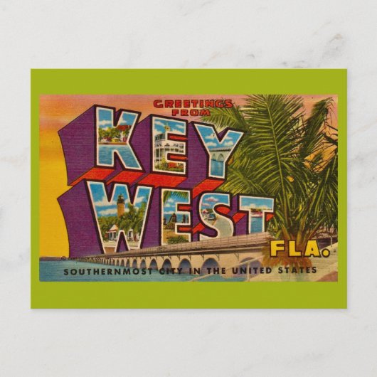 Key West Groet  Briefkaart (Voorkant)