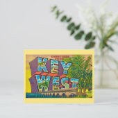 Key West Groet Gele Ansichtkaart Briefkaart (Staand voorkant)