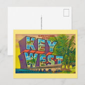 Key West Groet Gele Ansichtkaart Briefkaart (Voorkant / Achterkant)