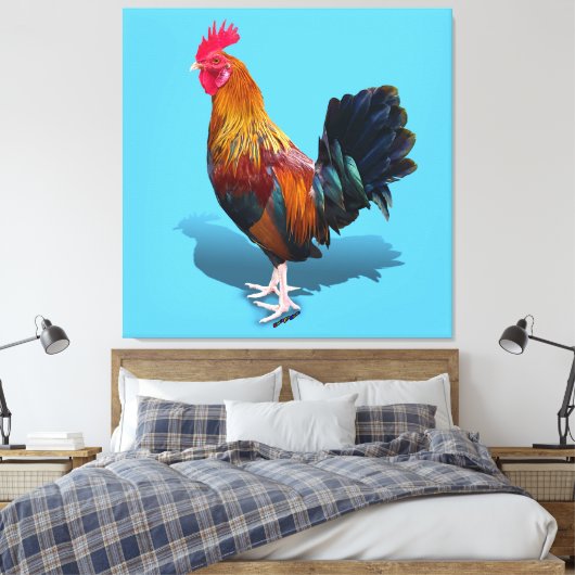 Key West - Gypsy Rooster Canvas Afdruk (Insitu (Slaapkamer))