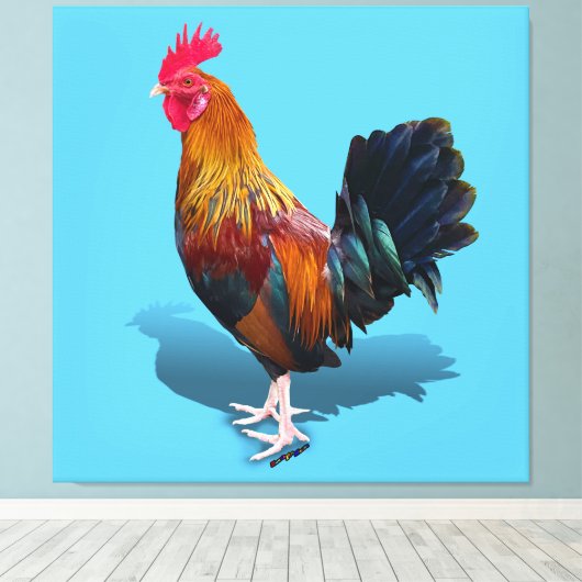 Key West - Gypsy Rooster Canvas Afdruk (Insitu (Houten vloer))