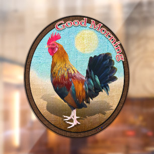 Key West - Gypsy Rooster Goedemorgen  Ovaal Raamsticker