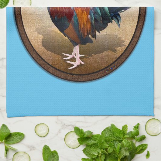 Key West - Gypsy Rooster Goedemorgen  Ovaal Theedoek (Gevouwen)