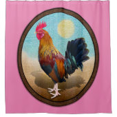 Key West - Gypsy Rooster Ovaal Douchegordijn (Voorkant)