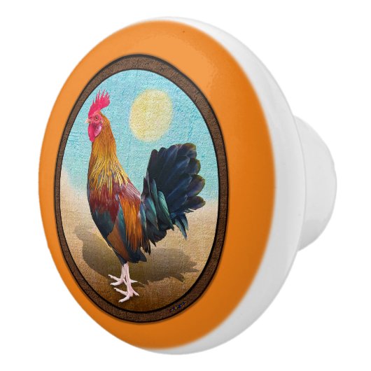 Key West - Gypsy Rooster Ovaal Keramische Knop (Rechts)