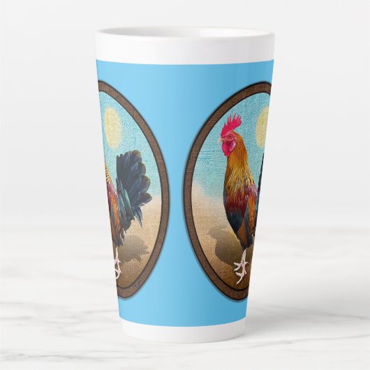 Key West - Gypsy Rooster Ovaal Latte Mok (Voorkant)