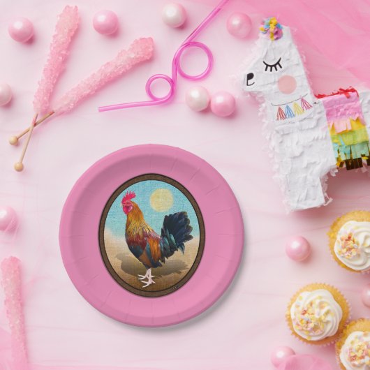 Key West - Gypsy Rooster  Ovaal Papieren Bordje (Feest)