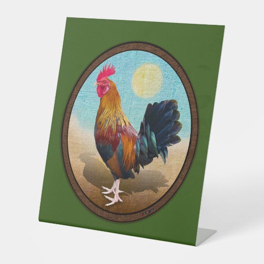Key West - Gypsy Rooster  Ovaal Reclamebord Met Voetstuk (Voorkant)