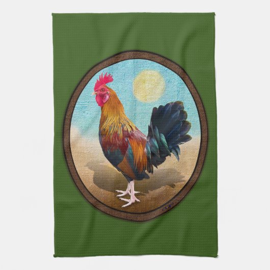 Key West - Gypsy Rooster Ovaal Theedoek (Verticaal)