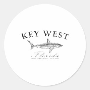 Key West Haaien T-shirt Voor Vissen Varend Duiken Ronde Sticker