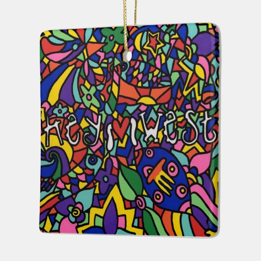 Key West Hand Painted Art-kerstversiering Keramisch Ornament (Links)