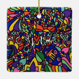 Key West Hand Painted Art-kerstversiering Keramisch Ornament