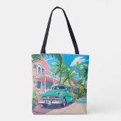Key West in de jaren 50 Waterverf Tote Bag (Achterkant)