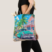 Key West in de jaren 50 Waterverf Tote Bag (Dichtbij)