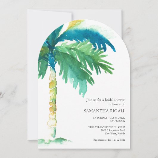 Key West Inspired Tropical Bridal Shower Kaart (Voorkant)