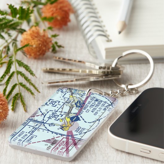 Key West Int. Luchthavendiagram/taxisdiagram Sleutelhanger (Voorkant Rechts)