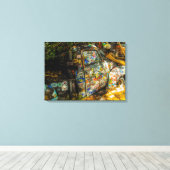 Key West is Art, Old Pickup Truck Canvas Afdruk (Insitu (Houten vloer))