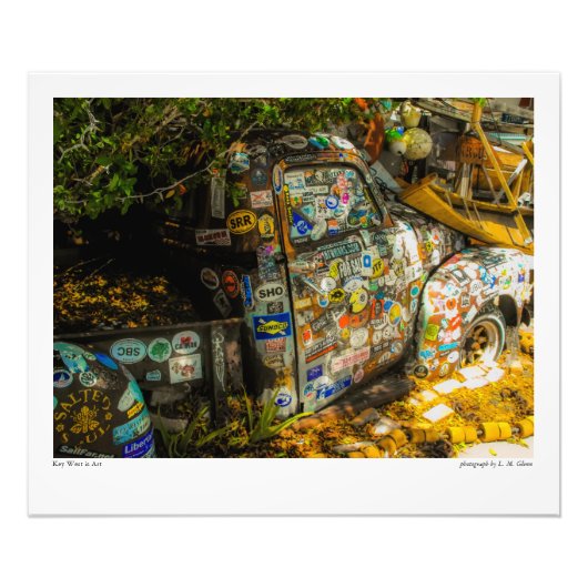 Key West is Art, Old Pickup Truck Foto Afdruk (Voorkant)
