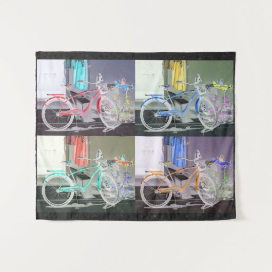 Key West is Kleur, Key West Bicycle Wandkleed (Voorkant (horizontaal))