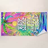 Key West is mijn Happy Place Beach Towel Strandlaken (Voorkant)