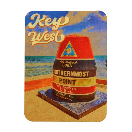 Key West Island Florida Palm Tree Beach Souvenir Magneet (Verticaal)